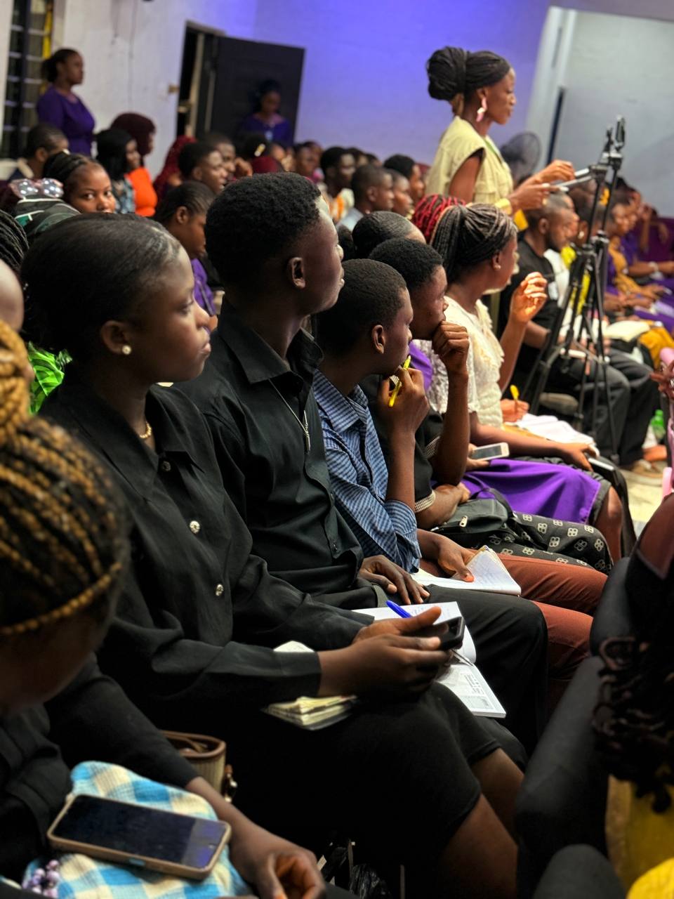 Praise and worship team leading worship